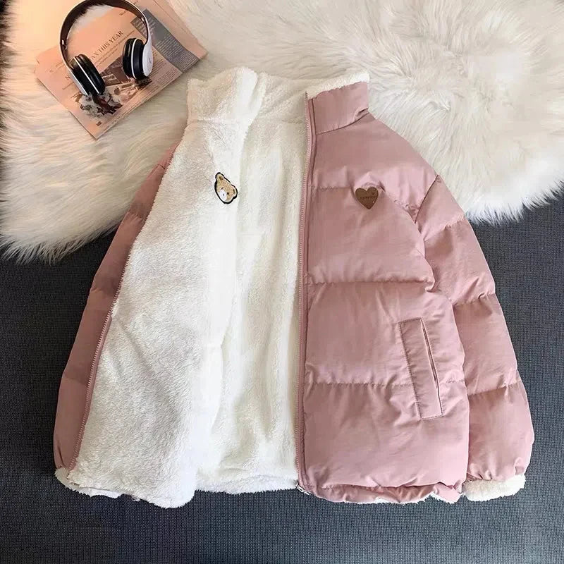 Veste Kawaii Réversible avec Broderie – Manteau Hiver