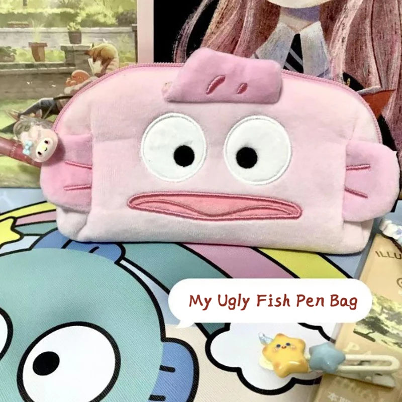 Trousse Kawaii Peluche Hangyodon Rose