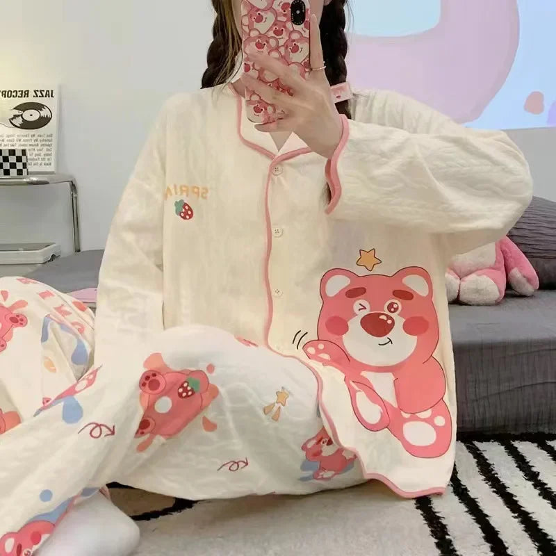 Pyjama d'Hiver Kawaii Rose