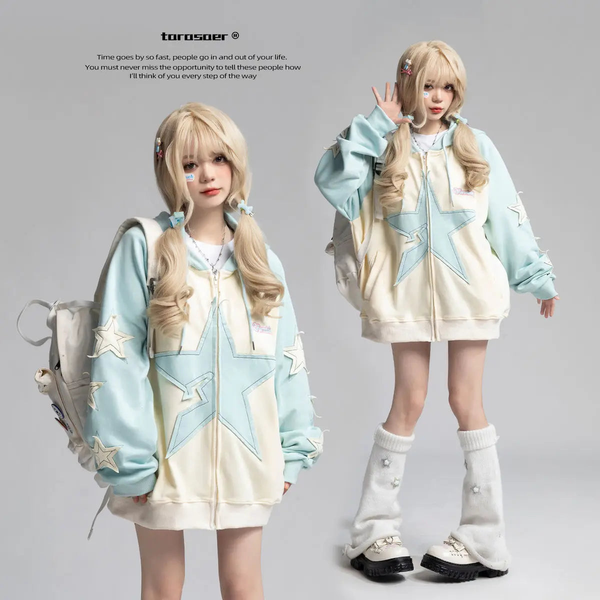 Veste Kawaii Étoilée – Hoodie Campus