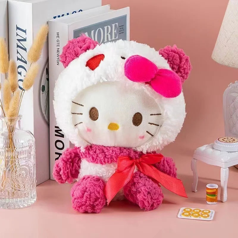 25Cm Kawaii Sanrio Plush Doll Toy Cute Hello Kitty Cinnamoroll My Melody Kuromi Pochacco Lovely Anime peluche Toys Gift For Kids Hello Kitty C