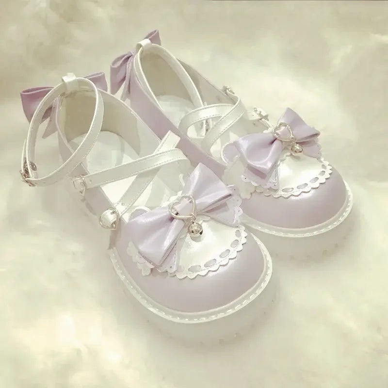 Chaussures Kawaii Noeud Papillon - Sandales Lolita à Plateforme