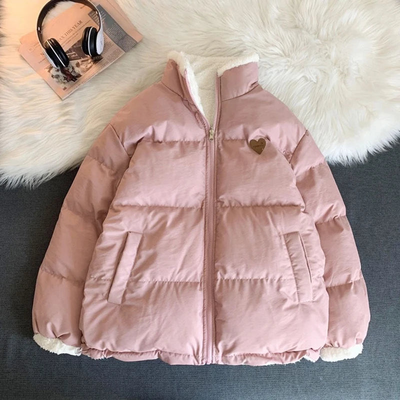 Veste Kawaii Réversible avec Broderie – Manteau Hiver
