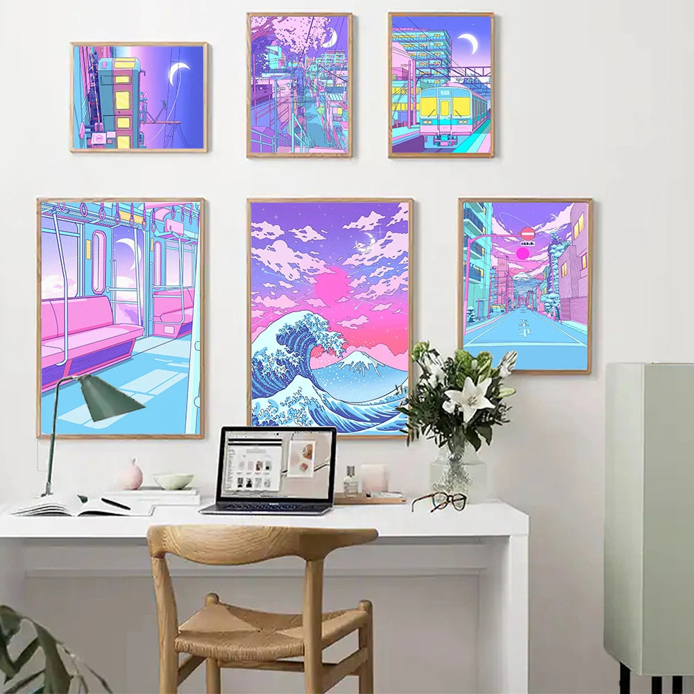 Poster Kawaii "Night City Pop"