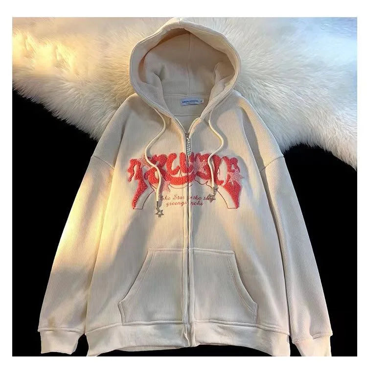 Sweat à Capuche en Velours Côtelé - Y2K