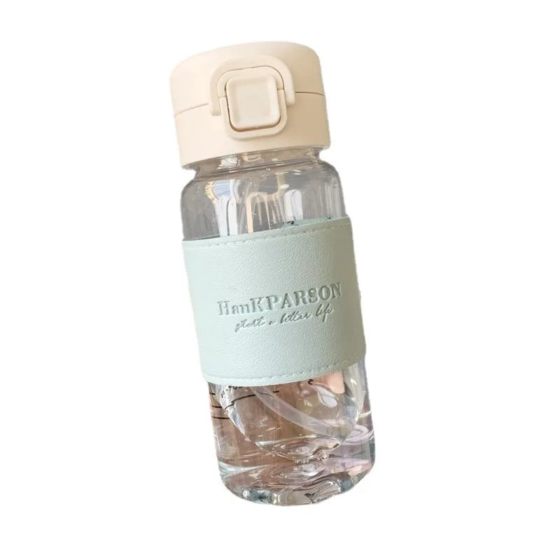 Bouteille Kawaii avec Paille - Gourde Portable en Plastique