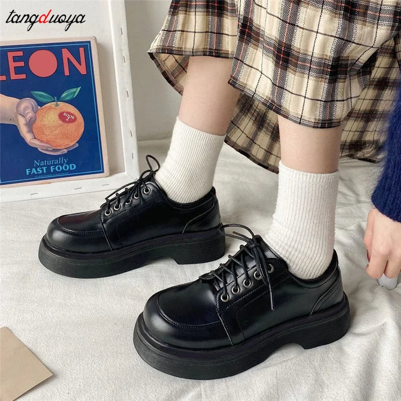Mocassins Kawaii à Lacets Vintage
