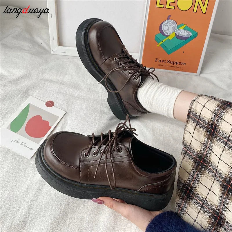 Mocassins Kawaii à Lacets Vintage