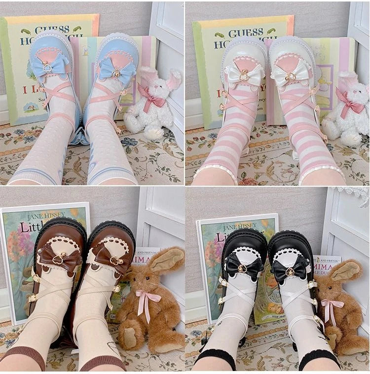 Chaussures Kawaii Noeud Papillon - Sandales Lolita à Plateforme