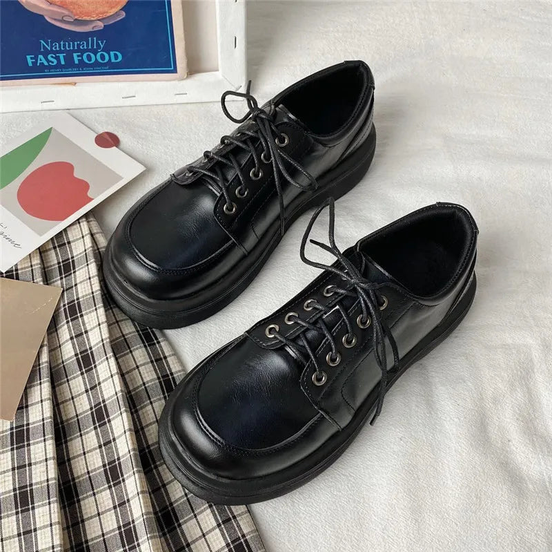 Mocassins Kawaii à Lacets Vintage
