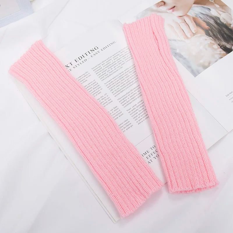Mitaines Longues Rose pastel Taille unique