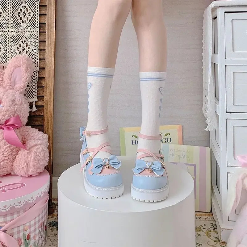 Chaussures Kawaii Noeud Papillon - Sandales Lolita à Plateforme