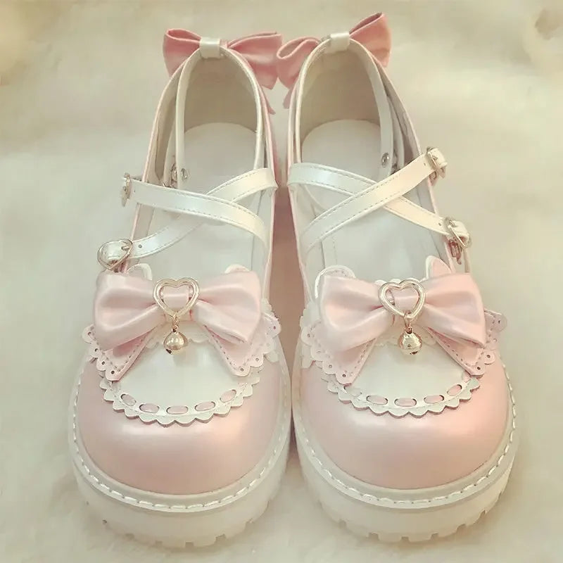 Chaussures Kawaii Noeud Papillon - Sandales Lolita à Plateforme