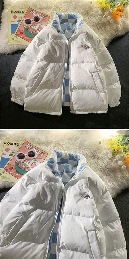 Veste Kawaii Réversible avec Broderie – Manteau Hiver