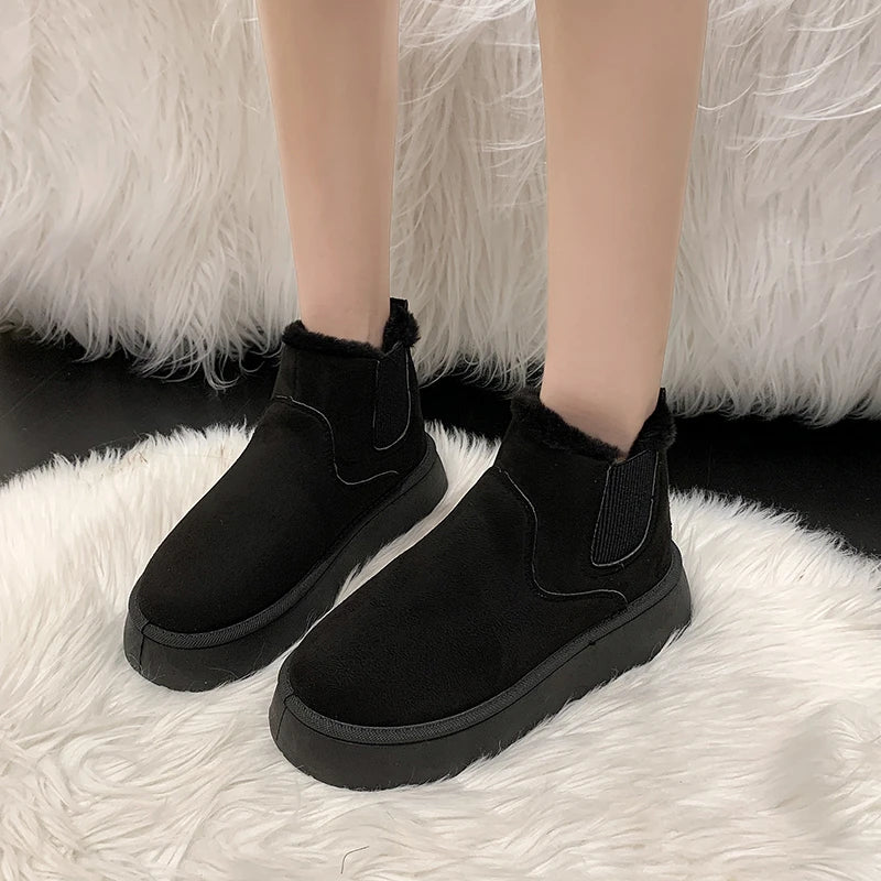 Bottes d’Hiver Kawaii - Chaleur et Confort Noir