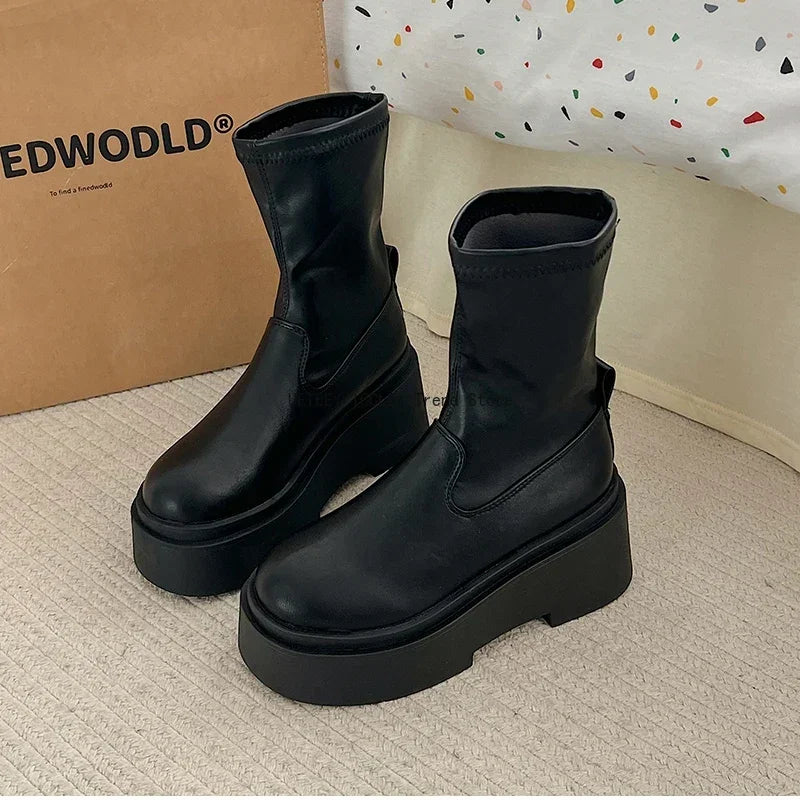 Bottes Hautes et Basses Kawaii - Style Coréen avec Talon Carré