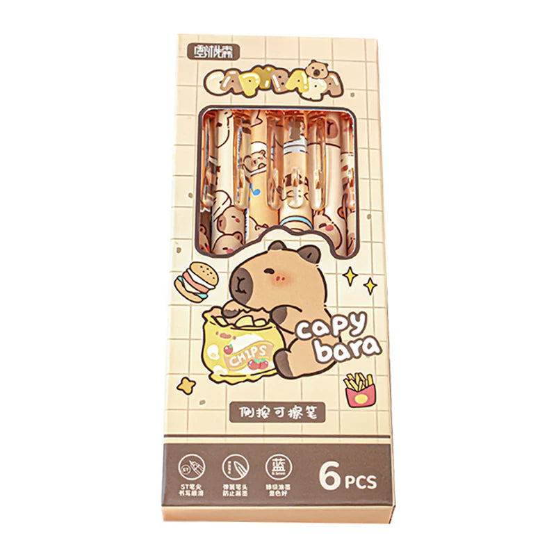 Stylos Gel Capybara Kawaii 6pcs-pack