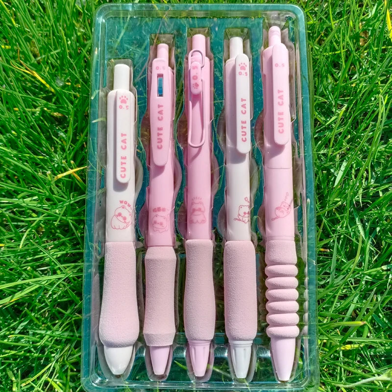 Pack de 5 Stylos Gel Kawaii – Chaton Mignon