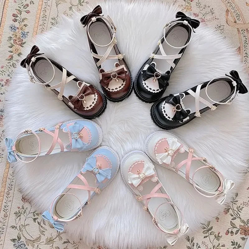 Chaussures Kawaii Noeud Papillon - Sandales Lolita à Plateforme