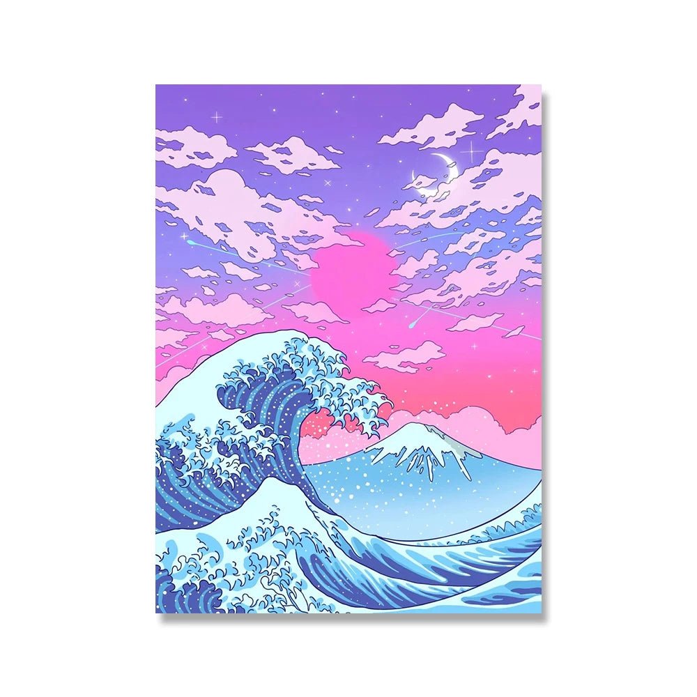 Poster Kawaii "Night City Pop" Vague