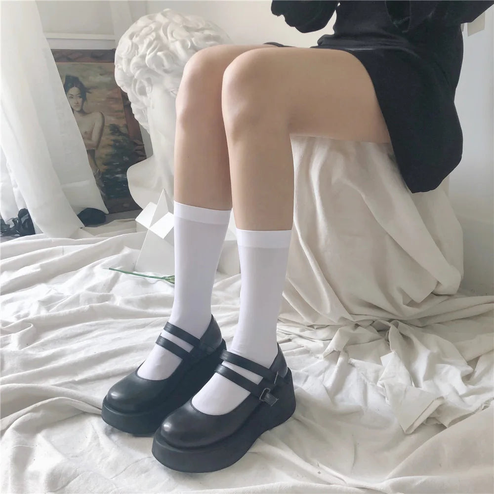 Chaussettes Longues Lolita Blanc 32cm Taille unique