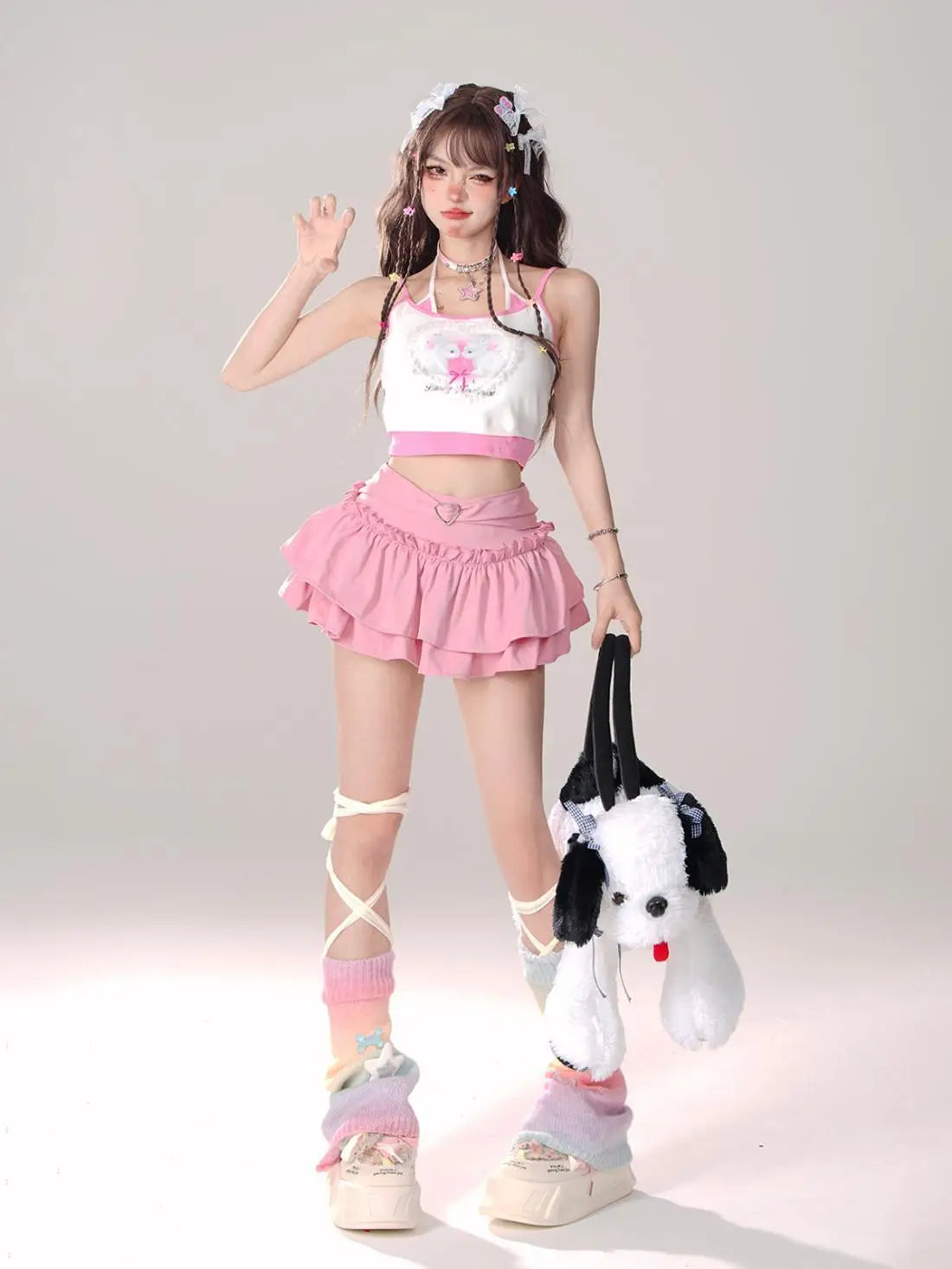 Y2K Kellykitty Japan Black Half Length Skirt Female A-word Summer Fluffy Skirt Self Cultivation Appear Thin Cake Short Pleated