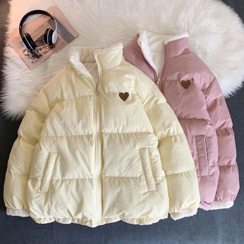 Veste Kawaii Réversible avec Broderie – Manteau Hiver