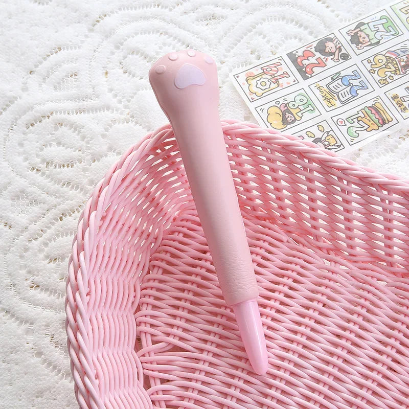 Slow Rebound Decompression Neutral Pens Kawaii Antistress Squeeze Needle Pens Stress Relief Writing Pens for Kid Sttaionery pink cat paw