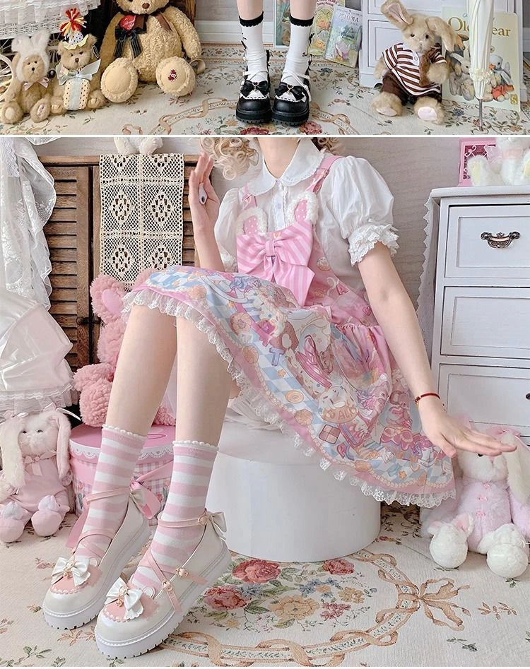 Chaussures Kawaii Noeud Papillon - Sandales Lolita à Plateforme