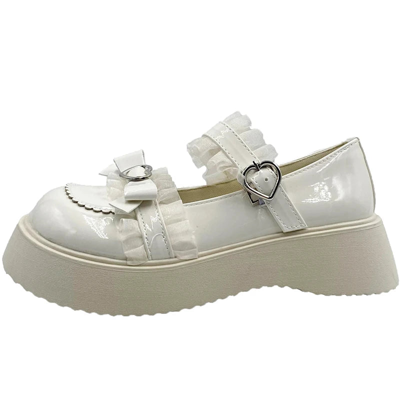 Chaussures Kawai à Plateforme - Cœur Lolita Y2K