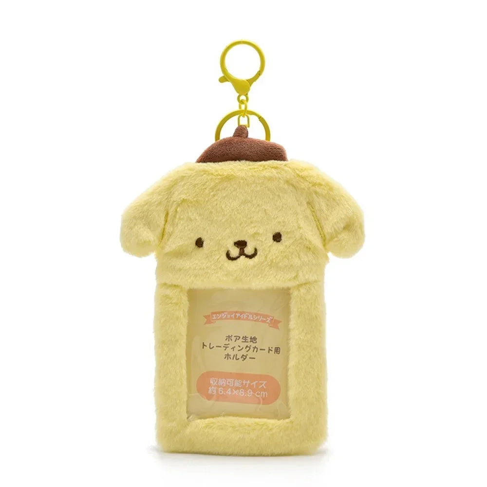 Étui à Cartes Kawaii en Peluche avec Porte-Clés Kawaii