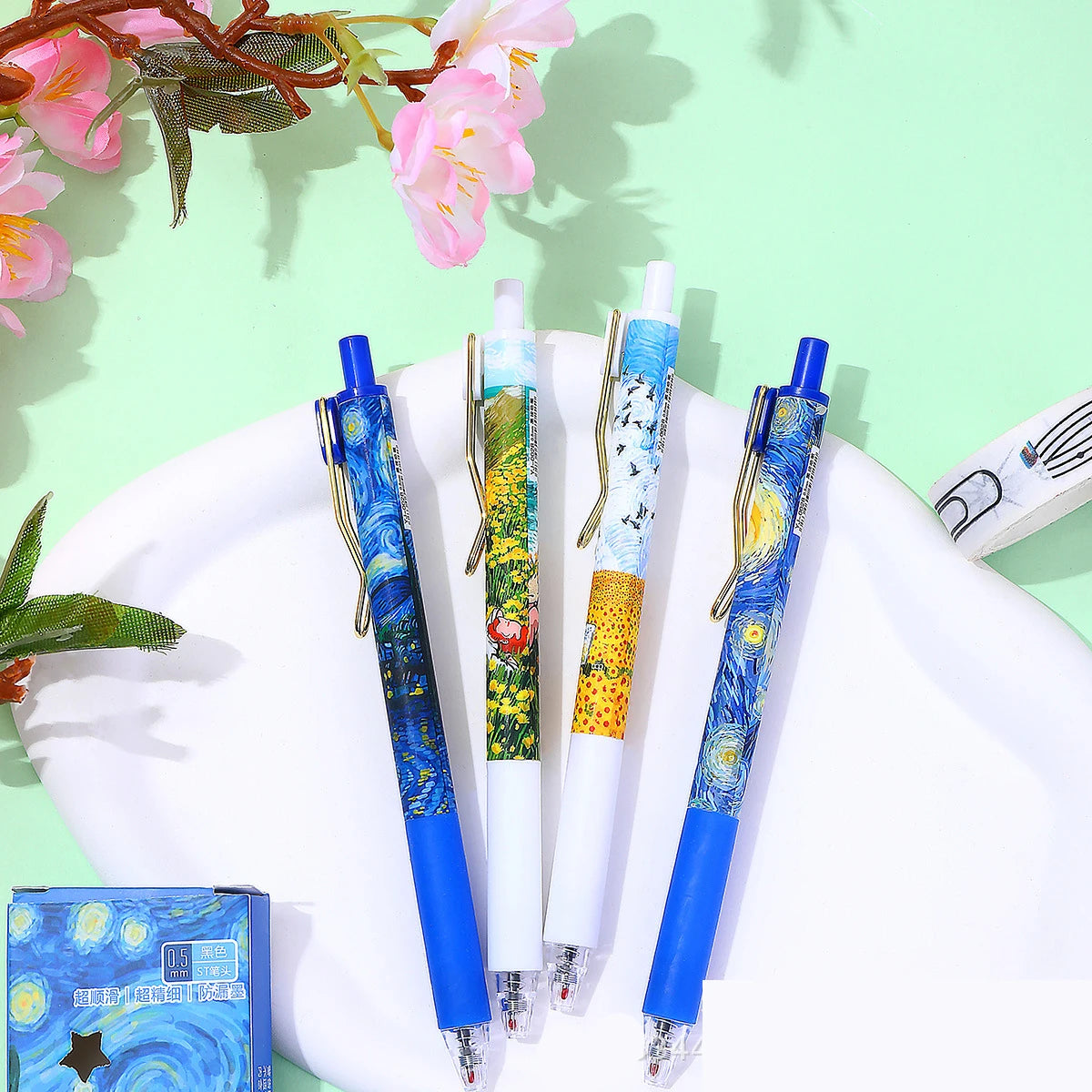 Stylos Gel Kawaii - Inspiration Van Gogh
