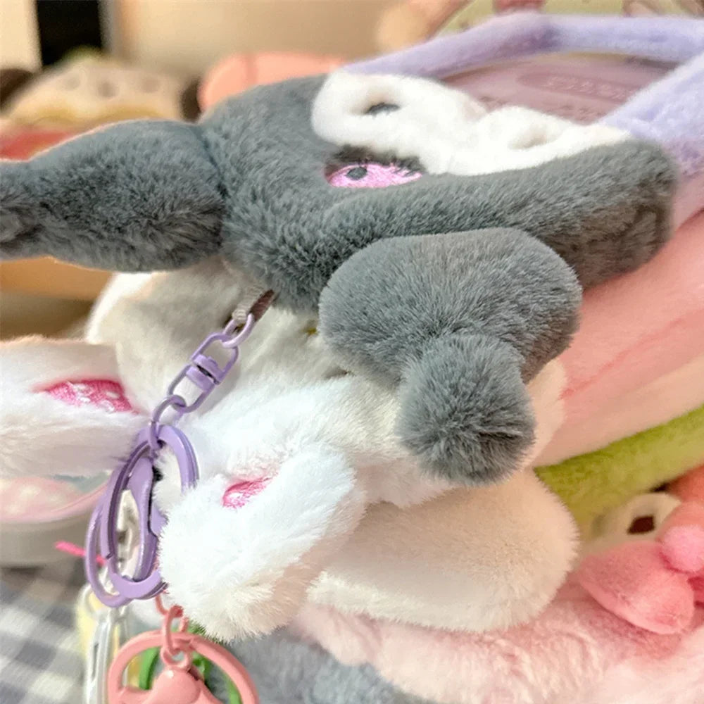 Étui à Cartes Kawaii en Peluche avec Porte-Clés Kawaii