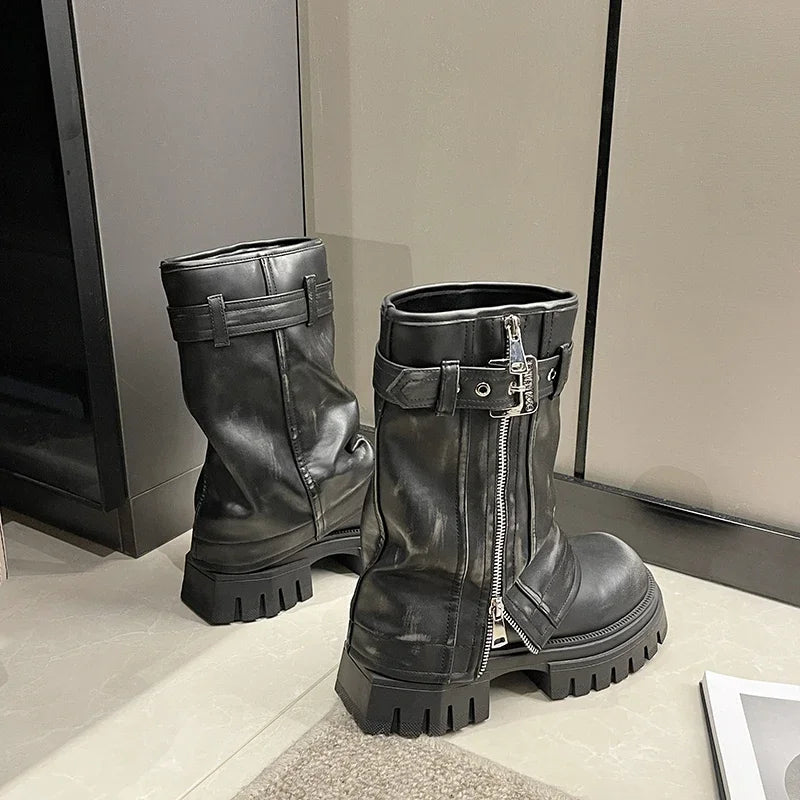Bottes Kawaii Mi-Mollet avec Boucle