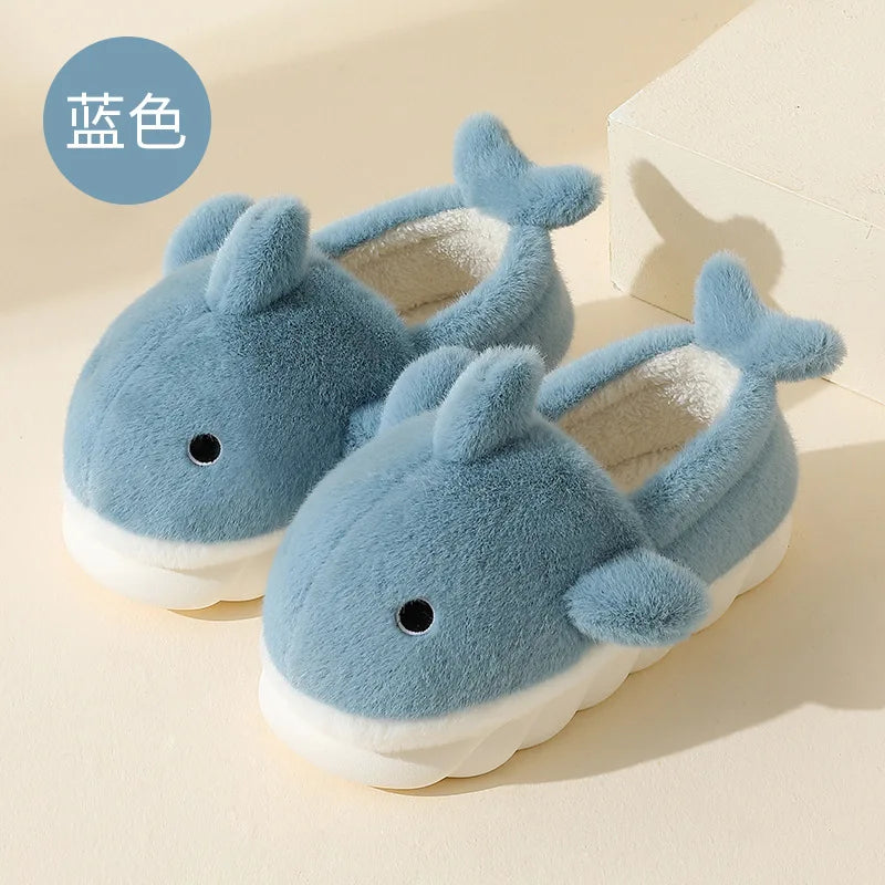 Chaussons Kawaii Requin - Pantoufles Hiver Confortable Style 2 - Bleu