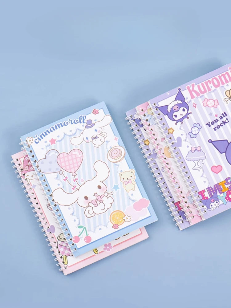 Kawaii Sanrio Kuromi Coil Notebook A5 Notebook Exercise Book Girls Cute Stationery Cinnamoroll Learning Stationery Notepad Diary