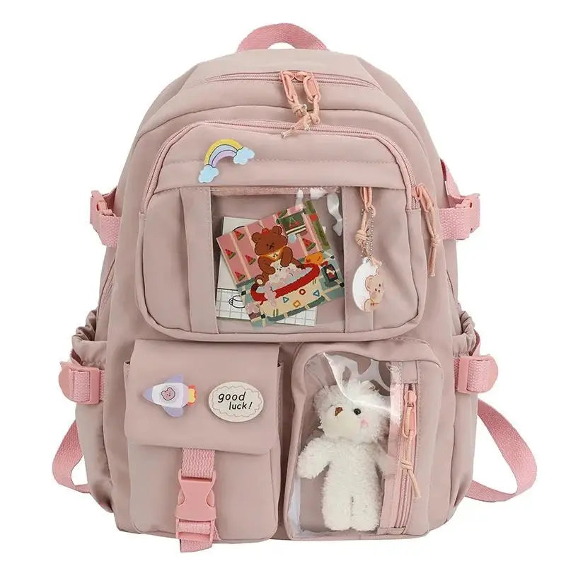 Sac à Dos Multipoches Kawaii Rose