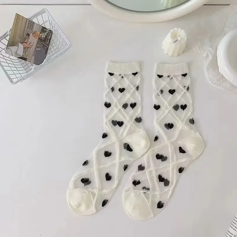 Chaussettes Transparentes Dentelles Lolita - Style Kawaii