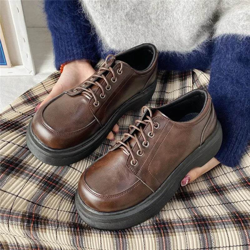 Mocassins Kawaii à Lacets Vintage