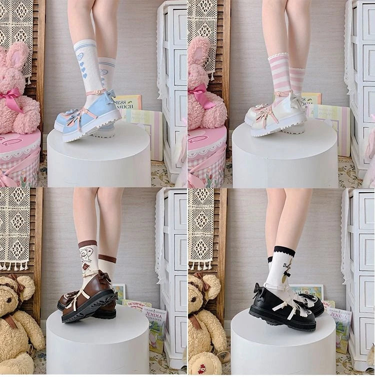 Chaussures Kawaii Noeud Papillon - Sandales Lolita à Plateforme