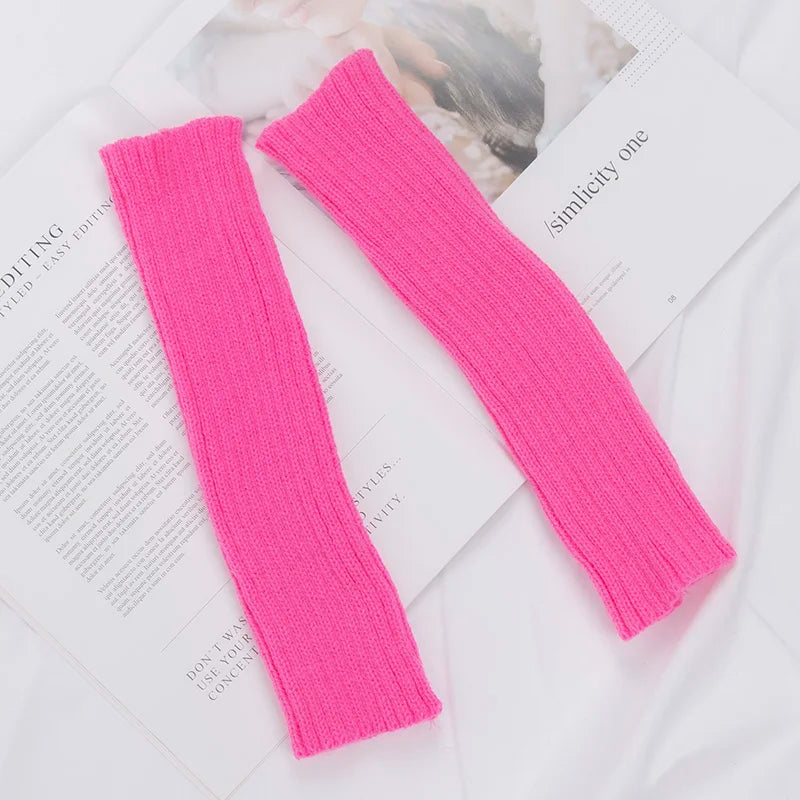 Mitaines Longues Rose Taille unique