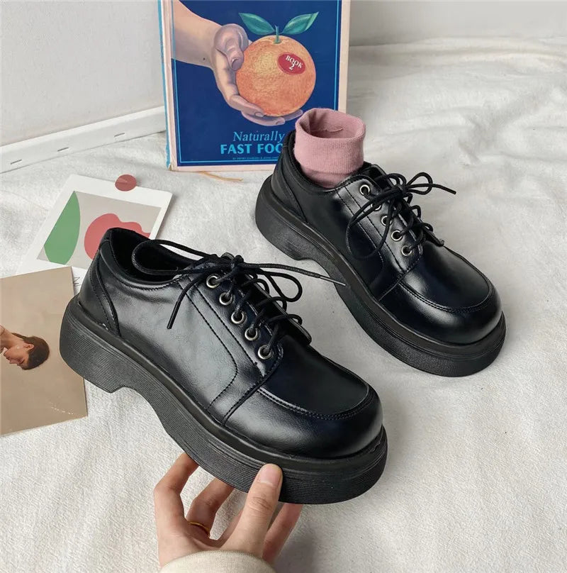 Mocassins Kawaii à Lacets Vintage
