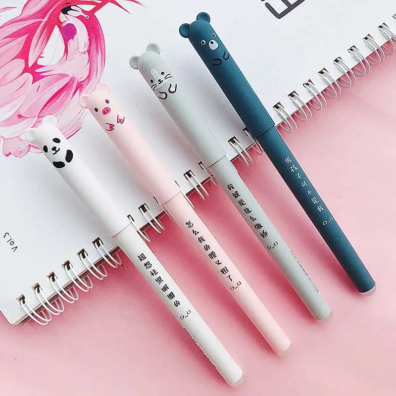 Stylo Gel Effaçable Kawaii - Panda/Ours/Cochon/Souris