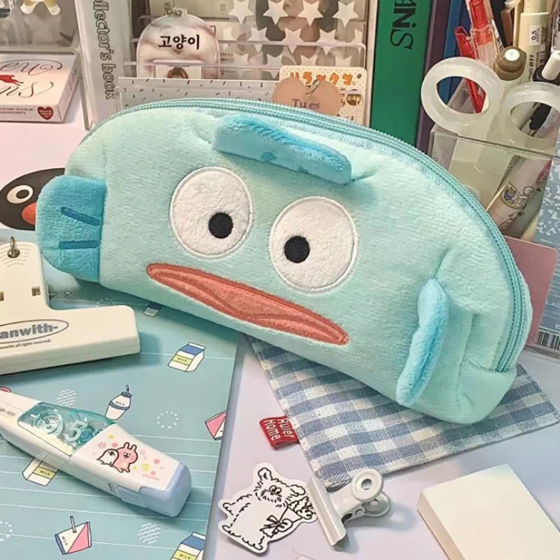 Trousse Kawaii Peluche Hangyodon Bleu