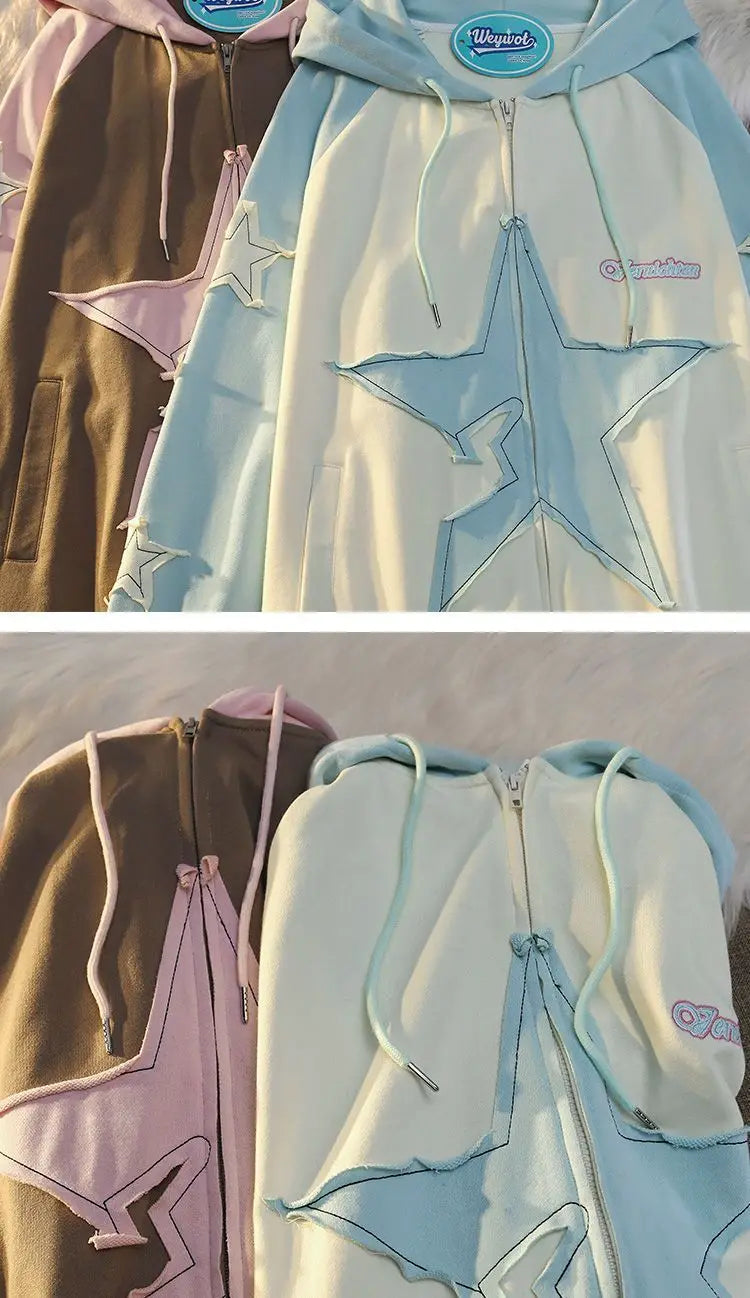 Veste Kawaii Étoilée – Hoodie Campus