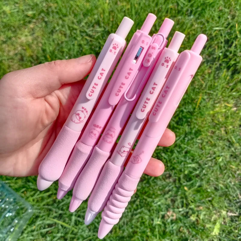 Pack de 5 Stylos Gel Kawaii – Chaton Mignon