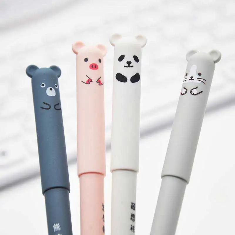 Stylo Gel Effaçable Kawaii - Panda/Ours/Cochon/Souris