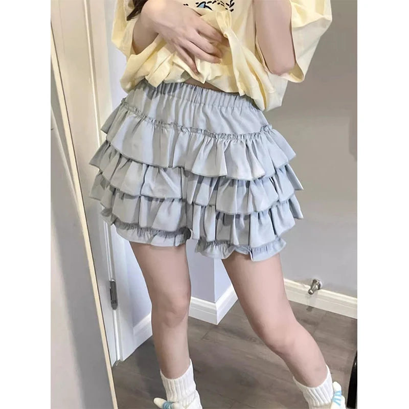 Mini Jupe à Volants - Style Lolita/Kawaii Bleu