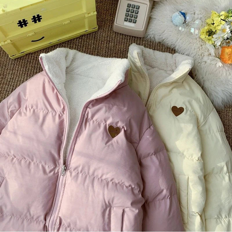 Veste Kawaii Réversible avec Broderie – Manteau Hiver