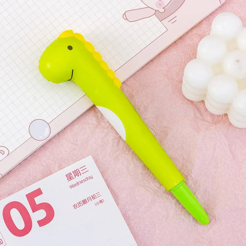 Slow Rebound Decompression Neutral Pens Kawaii Antistress Squeeze Needle Pens Stress Relief Writing Pens for Kid Sttaionery dinosaur
